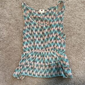 One Clothing Multicolor Chevron Sleeveless Top